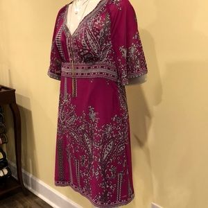 Deep Magenta Paisley Dress